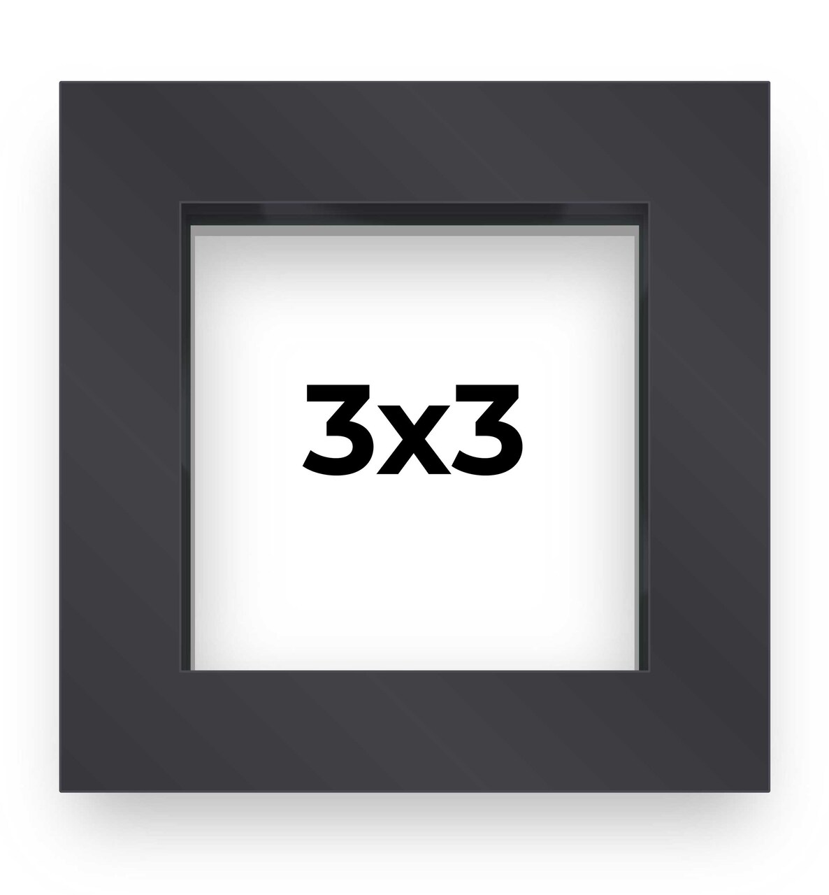 Square Shadow Box 3/4" Depth Black Picture Frame - UV Acrylic, Backing, Hanging Hardware